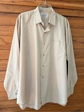Vintage Elbeco Tan Uniform Shirt Union Made Perm Press Mens XL